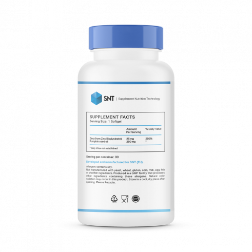 SNT Zinc Chelate 25 mg, Цинк Хелат 25 мг, 90 капсул
