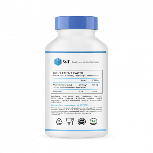 SNT Magnesium Glycinate, Магния Глицинат, 150 таблеток