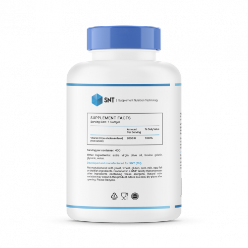 SNT Vitamin D-3, Витамин Д3, 400 капсул