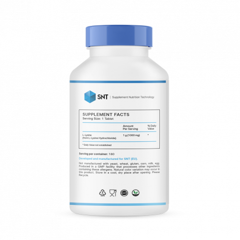 SNT L-Lysine, L-Лизин, 180 таблеток