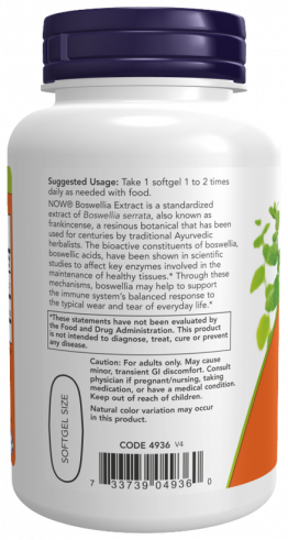 NOW Boswellia Extract 500 mg, 90 капсул