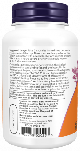 NOW Chitosan, 120 капсул