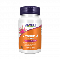NOW Vitamin А 10,000 Softgels, Витамин А 10000 МЕ, 100 капсул