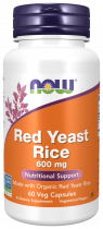 NOW Red Yeast Rice 600 mg, 60 капсул